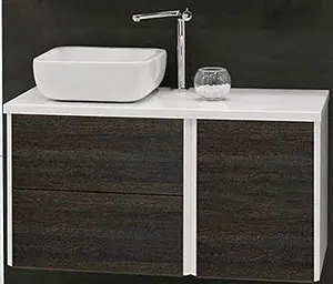 Тумба-умывальник подвесная Aquaton Брук 100 (60+40) дуб феррара/белый Тумба-умывальник подвесная Aquaton Брук 100 (60+40) дуб феррара/белый, 1