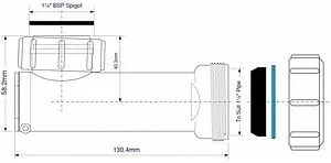 Горизонтальный самозакрывающийся сливной клапан Mc Alpine белый WHB1-32, 2