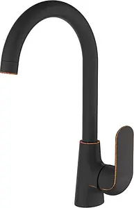 Смеситель для кухни D&K Venice Gondola чёрный матовый DA1022418 Смеситель для кухни D&K Venice Gondola чёрный матовый DA1022418, 1