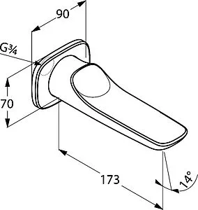 Излив для скрытого монтажа Kludi Ambienta хром 5350505, 2