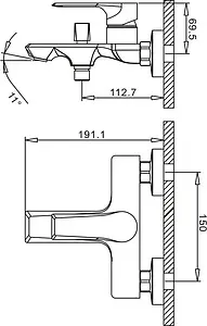 Смеситель для ванны BelBagno Bocco хром BOC-VASM-CRM, 2