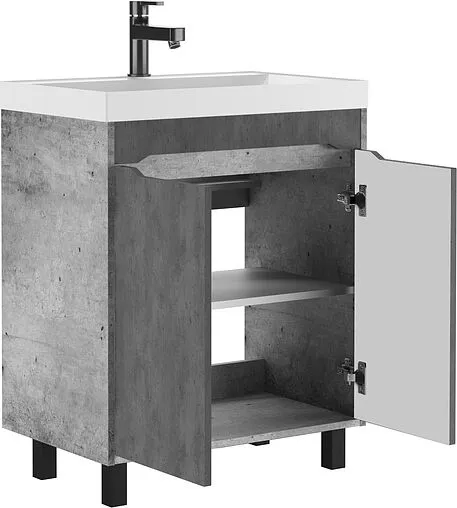 Тумба-умывальник напольная Домино Loft 70 бетон DL5607T+4627173210171