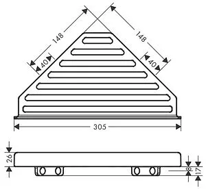 Полка Hansgrohe AddStoris чёрный матовый 41741670 Полка Hansgrohe AddStoris чёрный матовый 41741670, 2