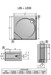 Душевое ограждение 800x1000мм прозрачное стекло Roltechnik Lega Lift Line LZCO1+LZB/800*1000 227-8000000-00-02+228-1000000-00-02, 2