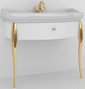 Консоль напольная Kerasan Retro 100 белый/золото 7363K8 Консоль напольная Kerasan Retro 100 белый/золото 7363K8, 1