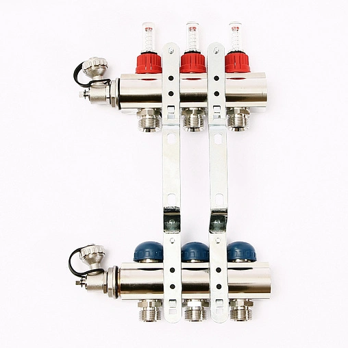 Группа коллекторная с расходомерами 3 отвода 1&quot;в/в x ¾&quot;ек Uni-fitt 440E4303