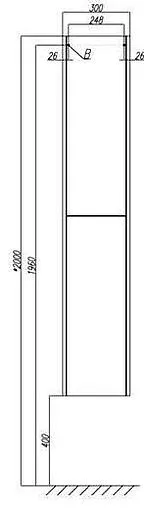 Шкаф-пенал подвесной Aquaton Йорк 30 бежевый/джарра 1A171203YOAT0