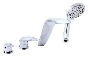 Смеситель на борт ванны на 4 отверстия Rav Slezak Dunaj хром D461.5P, 1