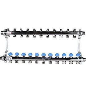 Группа коллекторная без расходомеров 11 отводов 1&quot;н/н x ¾&quot;ек Rehau HKV 12181111001, 2
