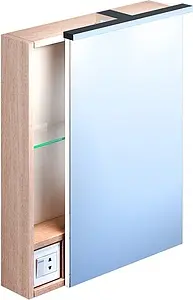 Шкаф-зеркало IDDIS Mirro 50 белый/дерево MIR5000i99, 1