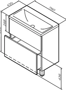 Тумба под умывальник напольная Am.Pm Gem 75 белый M90FSX07522WG32 Тумба под умывальник напольная Am.Pm Gem 75 белый M90FSX07522WG32, 2