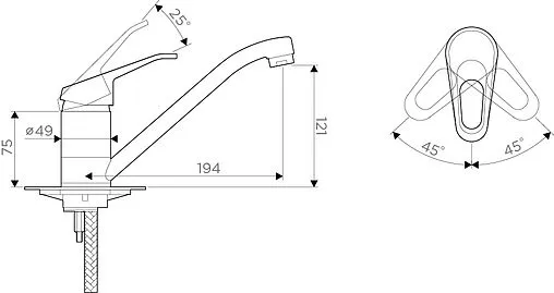 Смеситель для кухни Omoikiri Mito хром OMI-CR-40