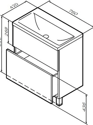 Тумба под умывальник напольная Am.Pm Gem 75 белый M90FSX07522WG32 Тумба под умывальник напольная Am.Pm Gem 75 белый M90FSX07522WG32