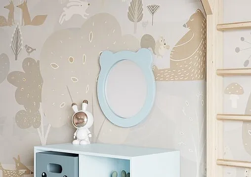 Зеркало Aquaton Каспер Мишка 50 голубой матовый 1A283302CR0E0