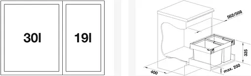 Мусорная система Blanco Flexon II 60/2 Low 526641