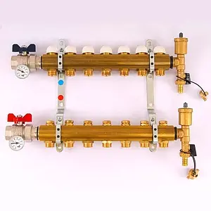 Группа коллекторная с расходомерами 7 отводов 1&quot;в/в x ¾&quot;ек Tiemme 3870004, 2
