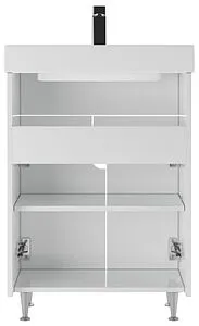 Тумба-умывальник напольная Айсберг Лилия 60 белый DA2013T+4607152361674, 5