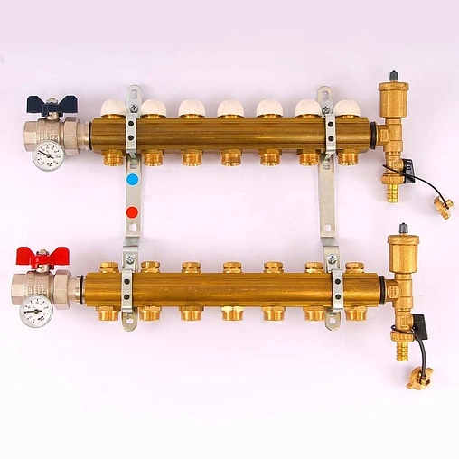 Группа коллекторная с расходомерами 7 отводов 1"в/в x ¾"ек Tiemme 3870004