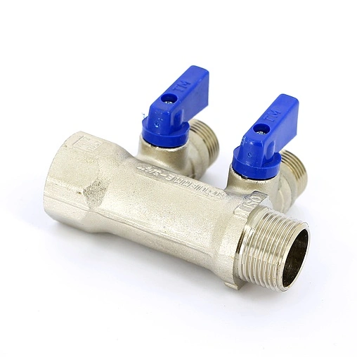 Коллектор запорный проходной 2 отвода ¾&quot;в/н x ½&quot;к Tiemme NINO 1820004