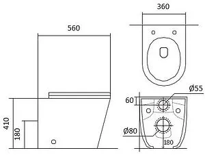 Унитаз приставной безободковый Aquatek Вега белый AQ1906-00 Унитаз приставной безободковый Aquatek Вега белый AQ1906-00, 2