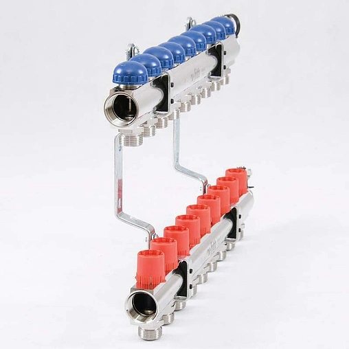 Группа коллекторная без расходомеров 9 отводов 1&quot;в/в x ¾&quot;ек Uni-fitt 441E4309