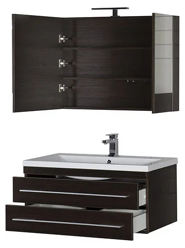 Шкаф-зеркало Aquanet Нота 90 L венге 00159110 Шкаф-зеркало Aquanet Нота 90 L венге 00159110