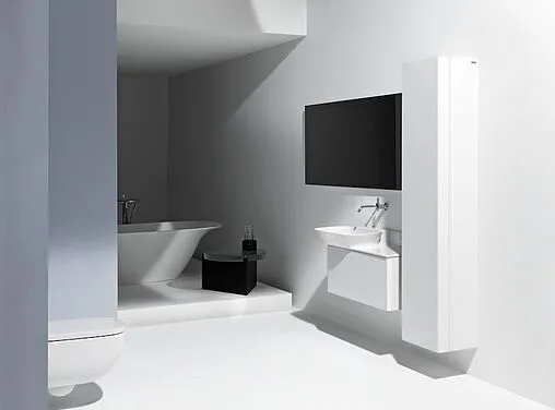 Тумба-умывальник подвесная Laufen INO 77 R белый матовый 4.2540.1.030.170.1+