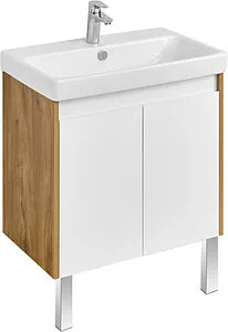 Тумба-умывальник Aquaton Сканди Doors 70 белый/дуб рустикальный 1A2789K0SDZ90, 3