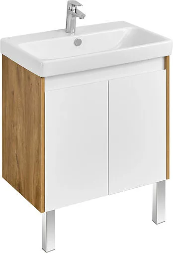 Тумба-умывальник Aquaton Сканди Doors 70 белый/дуб рустикальный 1A2789K0SDZ90