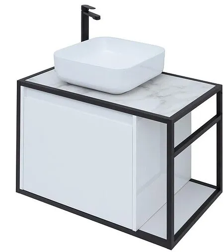 Тумба под умывальник подвесная Aquanet Nova Lite LOFT 75 L белый глянец 00261650