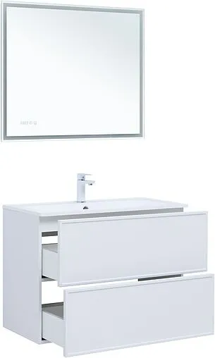 Тумба-умывальник Aquanet Арт 90 белый матовый 00313256+00318928