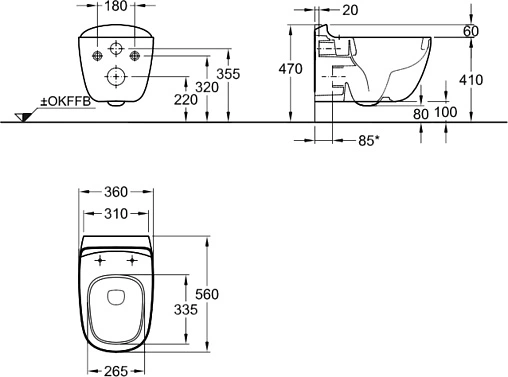Унитаз подвесной Keramag Citterio белый 203550000