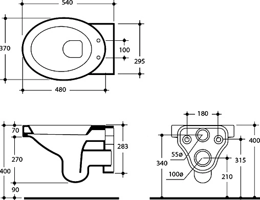 Унитаз подвесной Kerasan Cento белый 351501