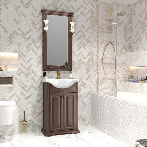 Тумба под умывальник напольный Opadiris Риспекто 55 орех антикварный 00-00007073