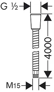 Шланг для лейки кухонного смесителя и смесителя на борт ванны Lemark 400см хром LE8066S, 2
