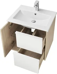 Тумба-умывальник подвесная Aquaton Бостон 60 дуб эврика/белый 1A2525K1BN010, 4
