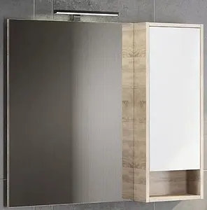 Шкаф-зеркало Comforty Гамбург 90 белый/дуб сонома 00004142227CF, 1