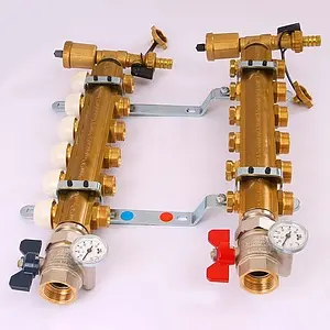 Группа коллекторная с расходомерами 6 отводов 1&quot;в/в x ¾&quot;ек Tiemme 3870002, 3