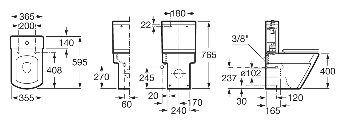 Унитаз-компакт Roca Hall белый 342628000+341620000