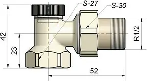 Вентиль запорный угловой ½" в/н Schlosser Standard 601300002 Вентиль запорный угловой ½" в/н Schlosser Standard 601300002, 2
