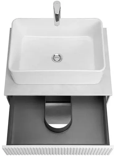 Тумба-умывальник подвесная Aquaton Марбл 60 слэйт/белый матовый 1A2761K1MH4C0