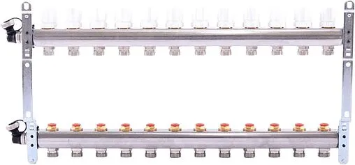 Группа коллекторная распределительная 12 отводов 1&quot;в/в x ¾&quot;ек Uni-fitt 451I4312
