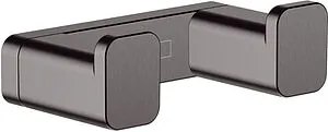 Крючок двойной Hansgrohe AddStoris шлифованный чёрный хром 41755340 Крючок двойной Hansgrohe AddStoris шлифованный чёрный хром 41755340, 1
