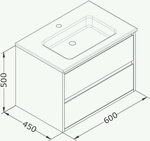 Тумба под умывальник подвесная Isvea Pro 60 белый 21MG1001060I