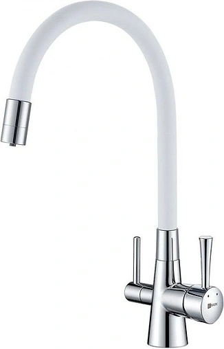 Смеситель для кухни с подключением к фильтру Lemark Comfort хром/белый LM3075C-White
