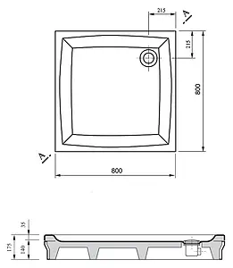 Поддон для душа Ravak Perseus-80 PP A024401510, 4