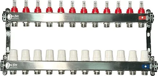 Группа коллекторная с расходомерами 13 отводов 1&quot;в/в x ¾&quot;ек Uni-fitt OPTIMAL 450B4313.RU