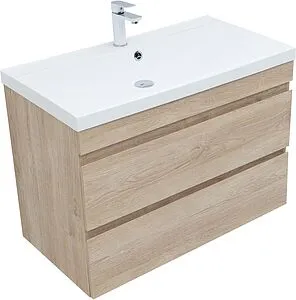 Тумба-умывальник подвесная Aquanet Нота New 90 дуб светлый 00334199+00204119 Тумба-умывальник подвесная Aquanet Нота New 90 дуб светлый 00334199+00204119, 5