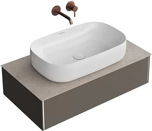 Тумба-умывальник подвесная Kerama Marazzi Magica 90 вечерний серый матовый MA.90.1\EGR.M+MA.wb.65+