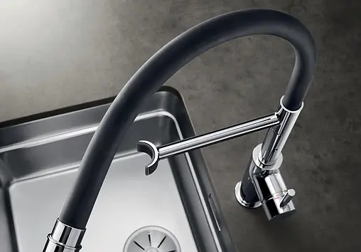 Смеситель для кухни с гибким изливом Blanco Catris-S хром/чёрный 525791